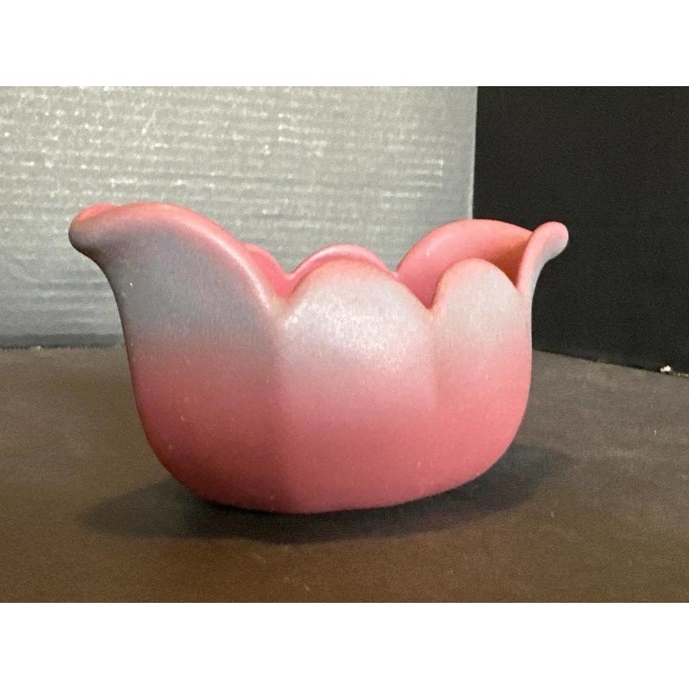 Van Briggle Art Pottery Mulberry Ombré Open Tulip boat vase - vintage